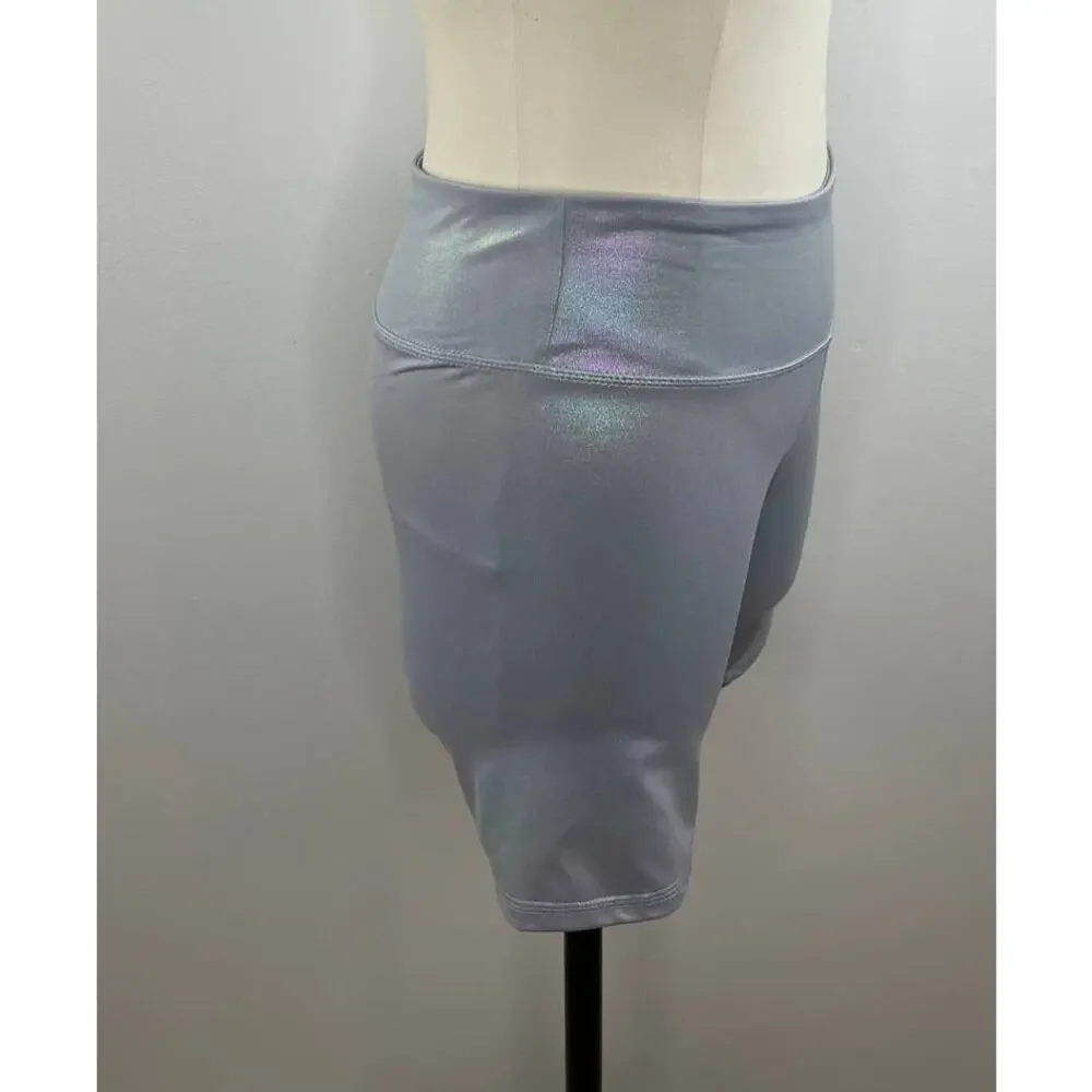 Old Navy Active Iridescent Silver Shine Go Dry Kid's Bike Shorts Size XXL/16